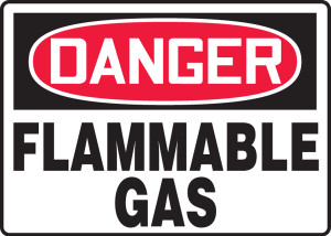 Danger - Flammable Gas - Adhesive Dura-Vinyl - 7'' X 10'' Danger - Flammable Gas - Adhesive Dura-Vinyl - 7'' X 10''
