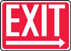Exit (Arrow Right) - Plastic - 10'' X 14'' 1 Exit (Arrow Right) - Plastic - 10'' X 14'' 1