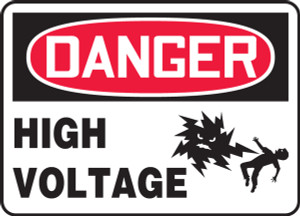 Danger - High Voltage (W/Graphic) - Plastic - 7'' X 10'' Danger - High Voltage (W/Graphic) - Plastic - 7'' X 10''