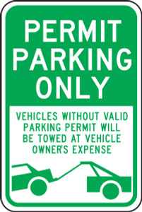 FRP234RA Permit Parking Only Sign FRP234RA Permit Parking Only Sign