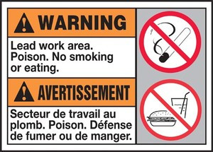 Warning Lead Work Area Poison No Smoking Or Eating (W/Graphic) Warning Lead Work Area Poison No Smoking Or Eating (W/Graphic)