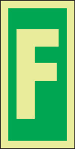 Letter F IMO Sign