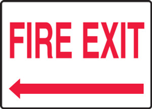 Fire Exit (Arrow Left) - Accu-Shield - 7'' X 10'' Fire Exit (Arrow Left) - Accu-Shield - 7'' X 10''