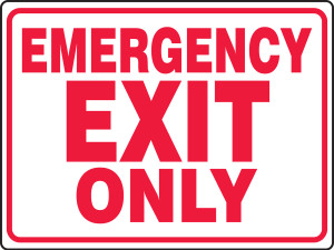 Emergency Exit Only Sign- White Background Emergency Exit Only Sign- White Background