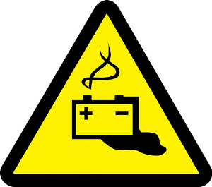 Battery Hazard - Plastic - 6'' Battery Hazard - Plastic - 6''