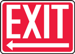 Exit (Arrow Left) - Adhesive Dura-Vinyl - 10'' X 14'' 1 Exit (Arrow Left) - Adhesive Dura-Vinyl - 10'' X 14'' 1