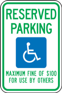 Nevada Handicap Reserved Parking Maximum Fine Of $100 Nevada Handicap Reserved Parking Maximum Fine Of $100