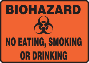 biohazard no smoking eating or drinking sign MBHZ503XP biohazard no smoking eating or drinking sign MBHZ503XP