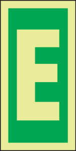 Letter E IMO Sign
