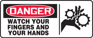 Danger - Watch Your Fingers And Your Hands (W/Graphic) - Aluma-Lite - 7'' X 17'' Danger - Watch Your Fingers And Your Hands (W/Graphic) - Aluma-Lite - 7'' X 17''