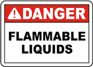 Danger - Flammable Liquids - Adhesive Vinyl - 7'' X 10''