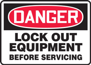 Danger - Lock Out Equipment Before Servicing - Accu-Shield - 7'' X 10'' Danger - Lock Out Equipment Before Servicing - Accu-Shield - 7'' X 10''