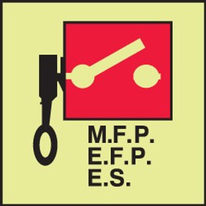 Remote control fire pumps emergency switches IMO Fire Control Label MLMR804