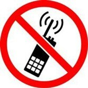 No Portable Transmitters - Plastic - 6'' No Portable Transmitters - Plastic - 6''