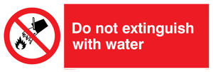 Do Not Extinguish With Water - Plastic - 6'' Do Not Extinguish With Water - Plastic - 6''