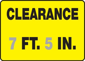 Clearance ___ Ft. ___ In. Clearance ___ Ft. ___ In.