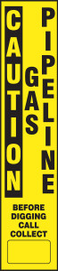 Caution Gas Pipeline Utility Line Marking Label- Label Only Caution Gas Pipeline Utility Line Marking Label- Label Only