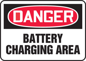 Danger - Battery Charging Area Danger - Battery Charging Area