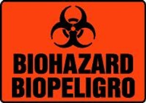 Spanish Biohazard Sign- Bilingual Spanish Safety Sign Spanish Biohazard Sign- Bilingual Spanish Safety Sign