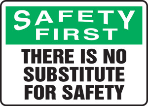 Safety First - There Is No Substitute For Safety Safety First - There Is No Substitute For Safety
