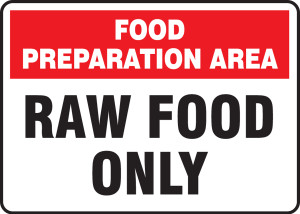 Food Preparation Area Raw Food Only - .040 Aluminum - 7'' X 10'' Food Preparation Area Raw Food Only - .040 Aluminum - 7'' X 10''