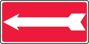 MADM978VS Arrow Sign Red White MADM978VS Arrow Sign Red White