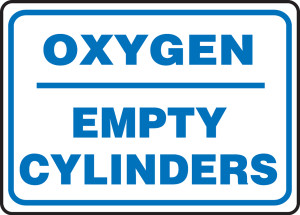 Oxygen Empty Cylinders - Dura-Plastic - 10'' X 14'' Oxygen Empty Cylinders - Dura-Plastic - 10'' X 14''
