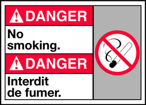 Danger No Smoking Sign Danger No Smoking Sign