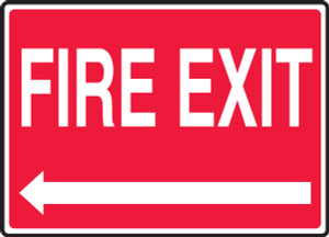 Fire Exit (Left Arrow) - .040 Aluminum - 7'' X 10'' Fire Exit (Left Arrow) - .040 Aluminum - 7'' X 10''