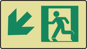 Graphic With Arrow Diagonal Down Left- Glow Sign Graphic With Arrow Diagonal Down Left- Glow Sign