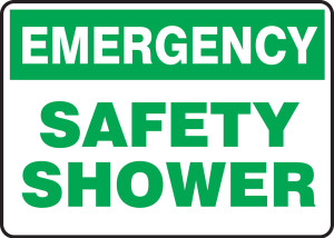 Emergency Safety Shower - Adhesive Vinyl - 10'' X 14'' Emergency Safety Shower - Adhesive Vinyl - 10'' X 14''