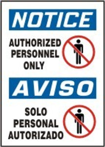Authorized Personnel Only Sign- Bilingual Safety Sign Authorized Personnel Only Sign- Bilingual Safety Sign