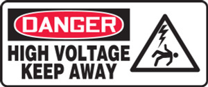 Danger - High Voltage Keep Away (W/Graphic) - Dura-Plastic - 7'' X 17'' Danger - High Voltage Keep Away (W/Graphic) - Dura-Plastic - 7'' X 17''