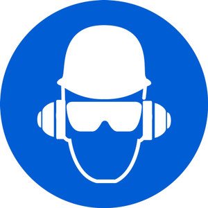 Wear Head, Hearing, & Eye Protection - Adhesive Vinyl - 6'' Wear Head, Hearing, & Eye Protection - Adhesive Vinyl - 6''