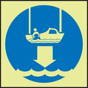 Lower Rescue Boat IMO Sign Lower Rescue Boat IMO Sign