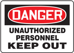 OSHA Danger Safety Sign: Unauthorized Personnel Keep Out
MADM067XT OSHA Danger Safety Sign: Unauthorized Personnel Keep Out
MADM067XT