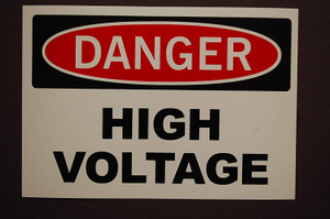 Electric Voltage Hazard - Adhesive Vinyl - 6'' Electric Voltage Hazard - Adhesive Vinyl - 6''