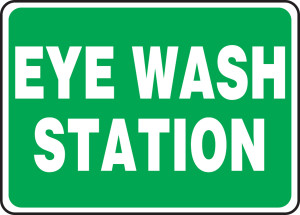 Eye Wash Station Sign- Green Background Eye Wash Station Sign- Green Background