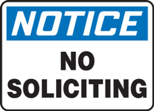 MADM804VA Notice no soliciting sign MADM804VA Notice no soliciting sign