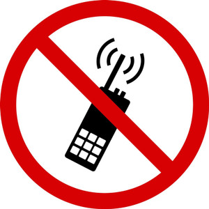 MISO526 ISO Prohibition safety sign- no activated mobile phone sign MISO526 ISO Prohibition safety sign- no activated mobile phone sign