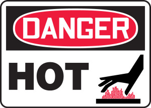 Danger - Hot (W/Graphic) - Plastic - 7'' X 10'' Danger - Hot (W/Graphic) - Plastic - 7'' X 10''