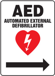 MFSD419VP AED Sign Right Arrow MFSD419VP AED Sign Right Arrow