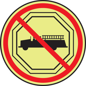 No Fire Fighting Sym Glow Sign No Fire Fighting Sym Glow Sign