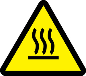MISO360 ISO Warning Safety Sign Headed hot surface hazard sign MISO360 ISO Warning Safety Sign Headed hot surface hazard sign
