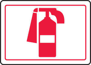 Fire Extinguisher Symbol - Plastic - 7'' X 10'' Fire Extinguisher Symbol - Plastic - 7'' X 10''
