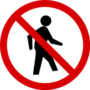 MISO500VS ISO prohibition Safety Sign- No Pedestrians Sign MISO500VS ISO prohibition Safety Sign- No Pedestrians Sign