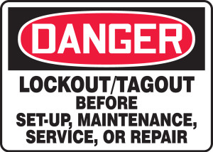 Lockout-Tagout Before Set-Up, Maintenance, Service Or Repair Lockout-Tagout Before Set-Up, Maintenance, Service Or Repair