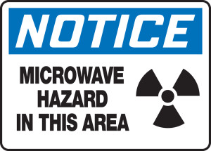 MRAD808 Notice microwave hazard in this area sign MRAD808 Notice microwave hazard in this area sign