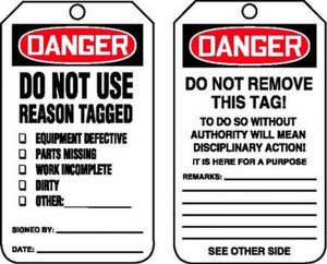 Do Not Use - Reason Tagged - 25/PK - 5 3/4" x 3 1/4" PF-Cardstock