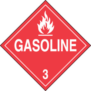 DOT Placard: Hazard Class 3 - Gasoline DOT Placard: Hazard Class 3 - Gasoline